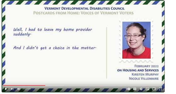 A screencapture from VTDDC's "Postcards from Home" series.